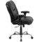 Emma and Oliver Big & Tall 400 lb. Rated Leather Swivel Ergonomic Task Office Chair with Chrome Base and Adjustable Arms